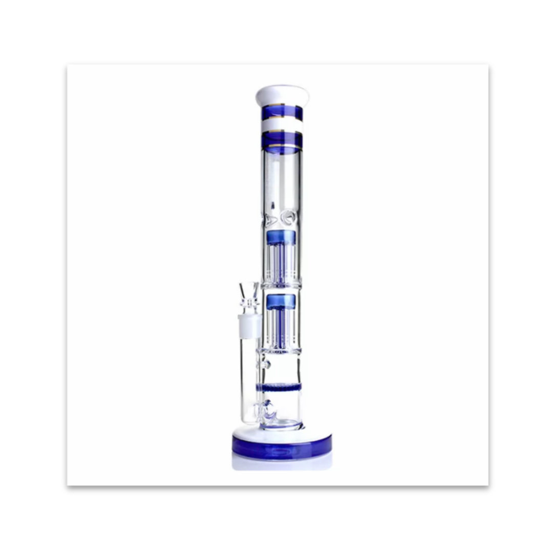 17 Inch Percolator Bong with Double 8 Arms Perks and One Honeycomb Perk and Ice Catcher