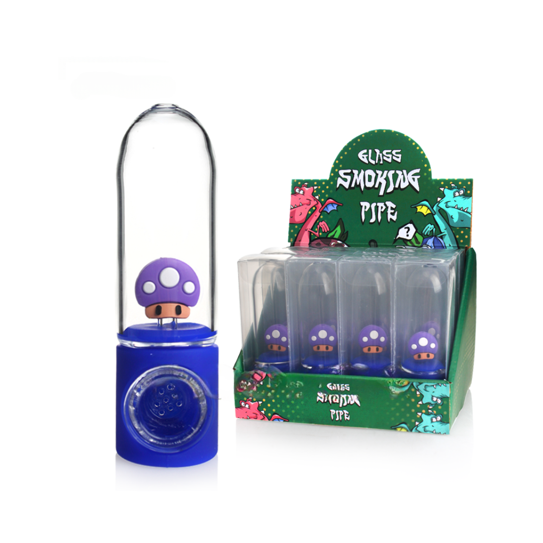 silicone/glass purple mushroom