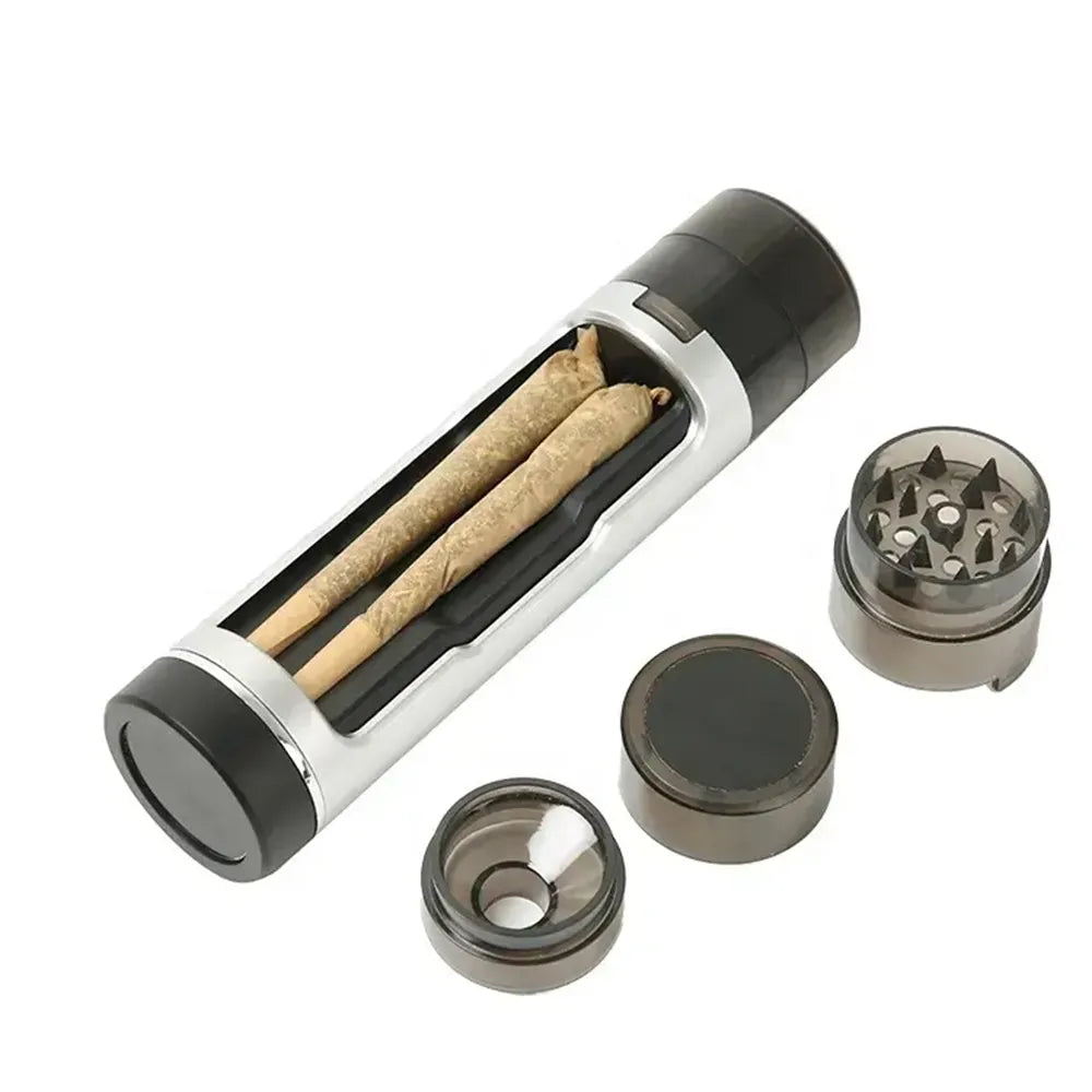 3 In 1 Portable Cigarettes Case with Filling Horn Tube Function High Quality Manual Tobacco Grinder Smoking Accessories