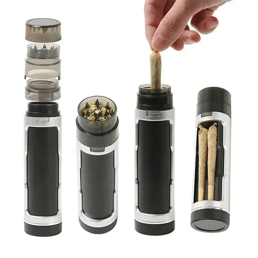 3 In 1 Portable Cigarettes Case with Filling Horn Tube Function High Quality Manual Tobacco Grinder Smoking Accessories