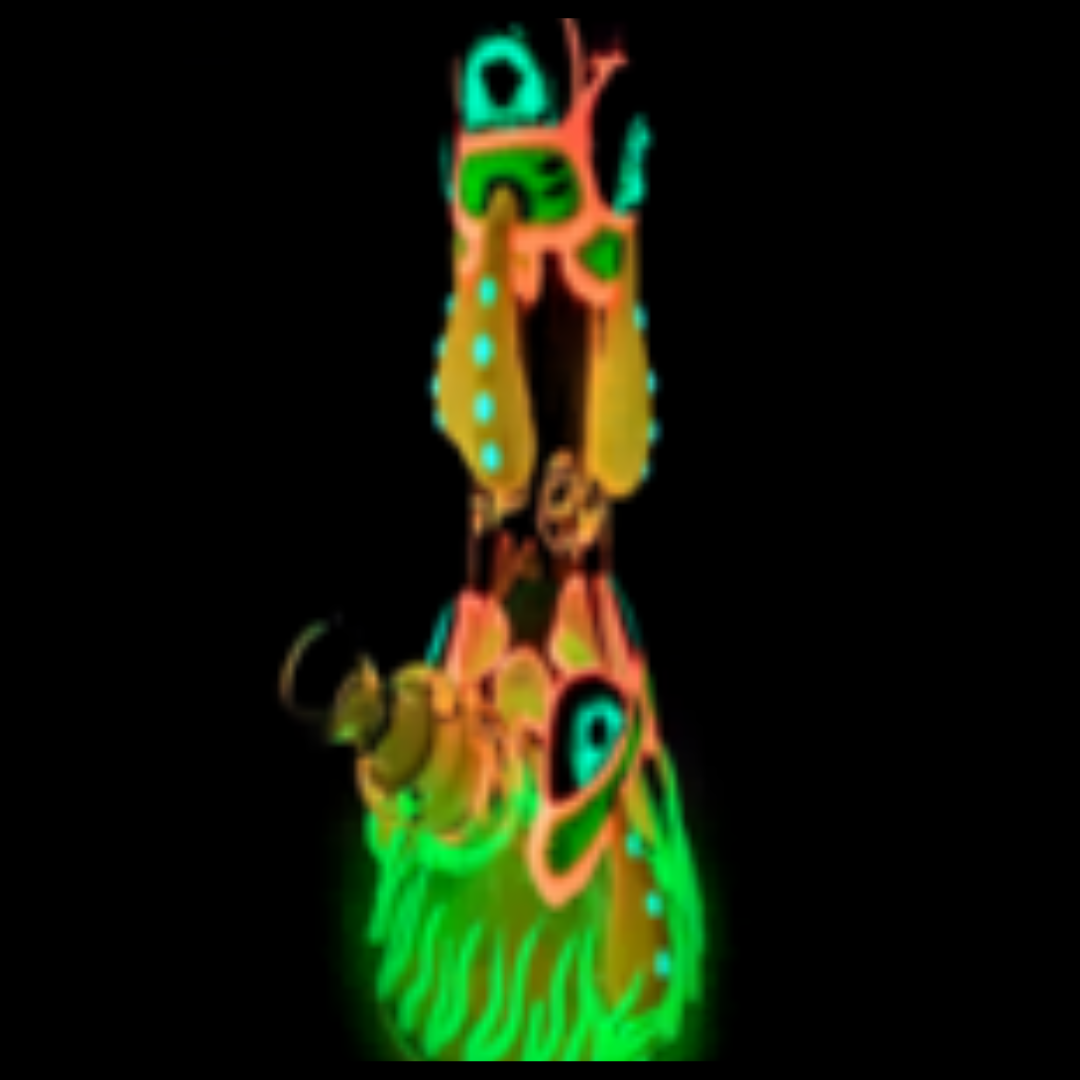 12.5in Mushroom glow beaker