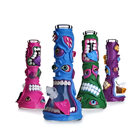 12 INCH 3D TWO MOUTHED MONSTER 7MM BEAKER WATER PIPE