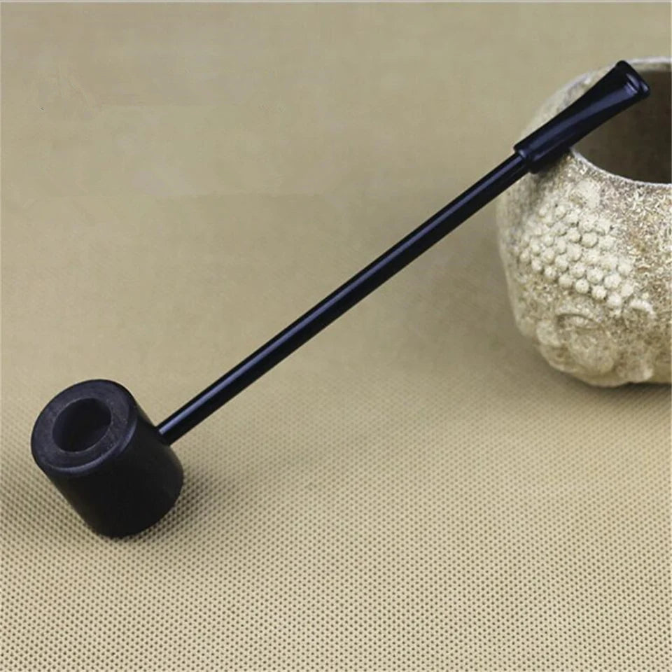 Ebony Wood Pipe Smoking Pipes Portable Smoking Pipe Herb Tobacco Pipes Grinder Smoke Gifts Black/Coffee 2 Colors