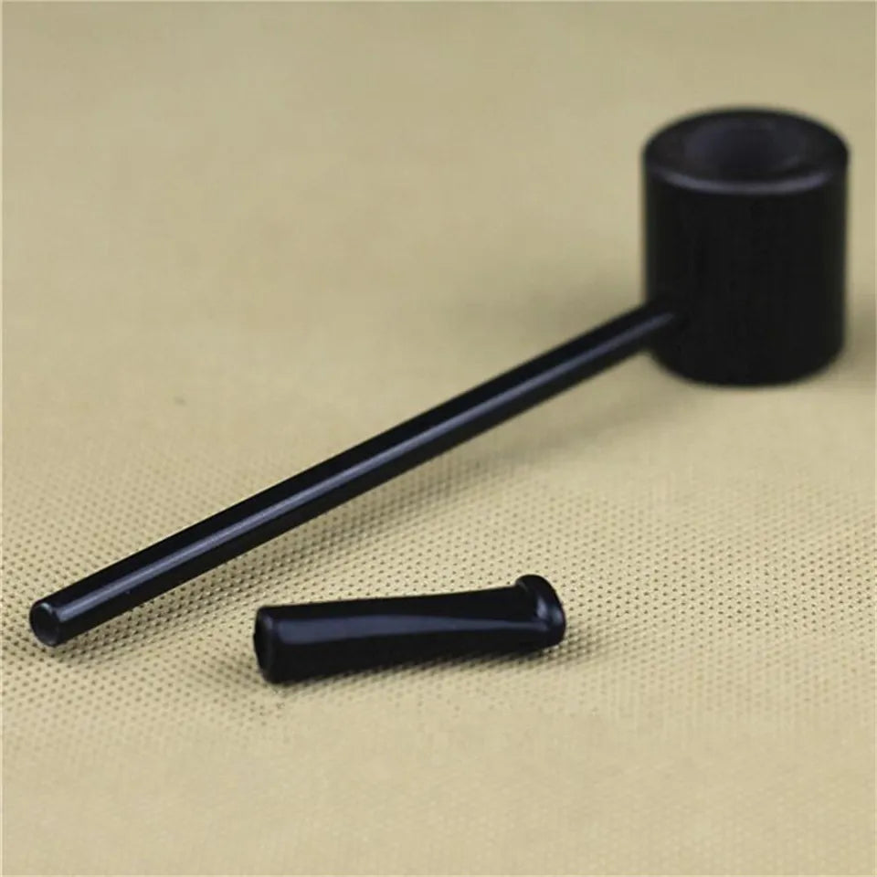 Ebony Wood Pipe Smoking Pipes Portable Smoking Pipe Herb Tobacco Pipes Grinder Smoke Gifts Black/Coffee 2 Colors